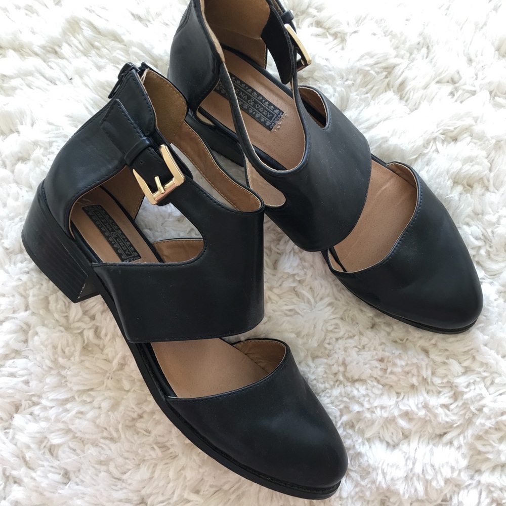 ADORABLE black cutout booties! Deena & Ozzy